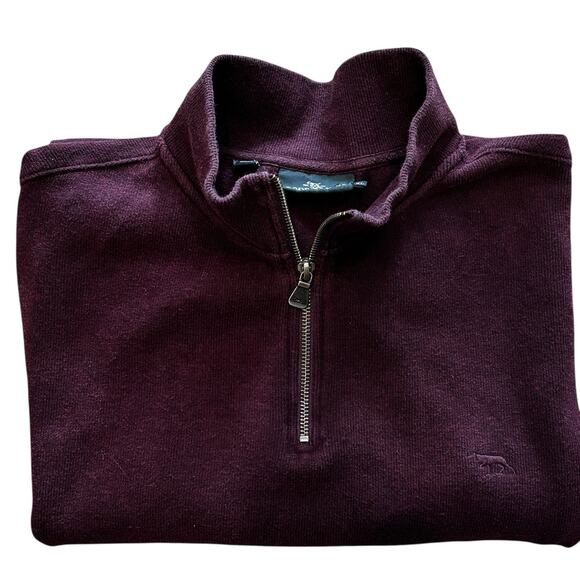 Rodd & Gunn Sweater Men's XL Burgundy 1/4 Zip Cotton Knit Long Sleeve Pullover - Picture 1 of 7